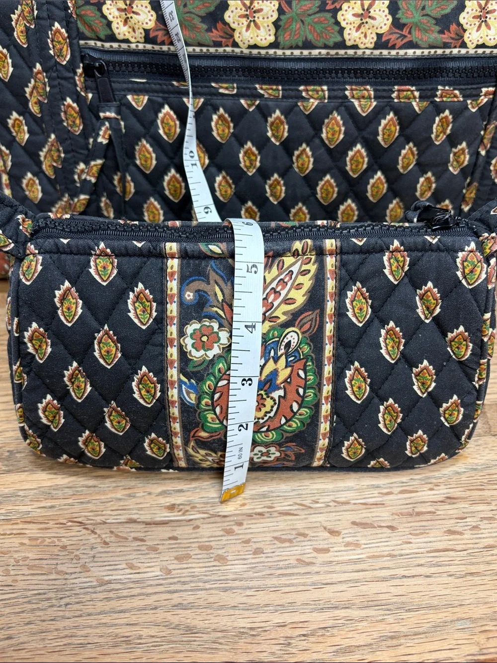 MaggiB Black XL Quilted Travel Duffel Bag with Matching Cosmetic Case